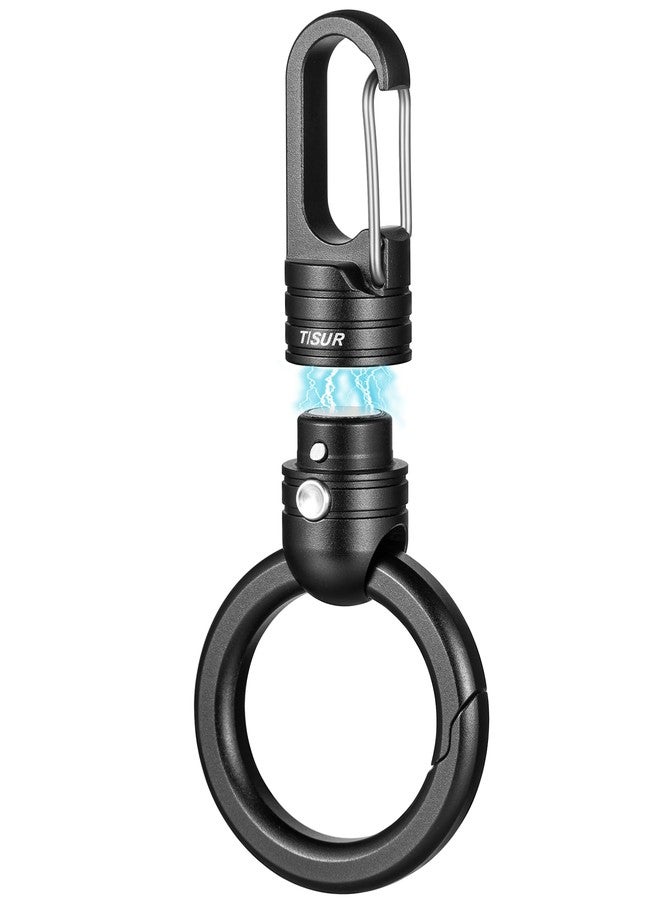 TISUR Magnetic Quick Release Keychain Clip, Small Carabiner Clip Holder,Detachable Key Chain hook with Snap Key Ring for Car (Black (1-Pack)) - Image 1